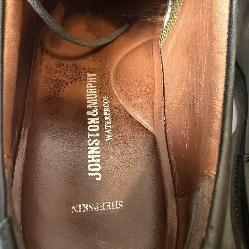 JOHNSTON MURPHY Men's Black Sheepskin Leather J&M Flex (Size 10.5) Waterproof